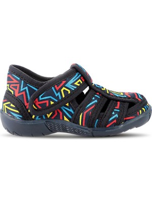Slazenger Lacivert / Saks Mavi Cırt Cırtlı Çocuk Sandalet