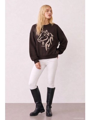 Quzu 27KSWT02924 Sweatshirt Kahve