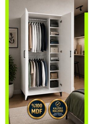 DUYAMO Aria Gardırop Askılı ve Raflı