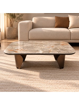 Edsy Home Verona Porselen & Mermer Orta Sehpa 100 cm Çapında