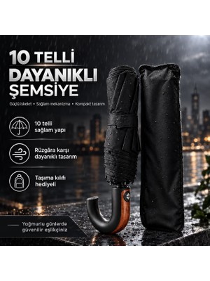 GreenBee Home Premium Rüzgara Dayanıklı 10 Telli Otomatik Şemsiye