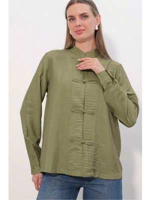 Shopping Shop Tasarım Düğme Gömlek Mınt