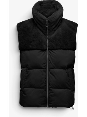 Only Onlwanja Fur Puffer Mıx Waıstcoat cc Otw Kadın Siyah Yelek - 15322053