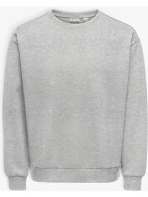 Only & Sons Onsdane Aırflex Rlx Ls Crew Sweat Noos Erkek Gri Sweatshirt - 22039234