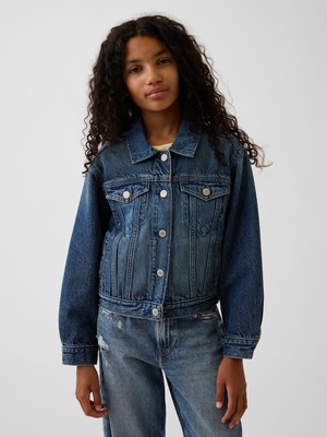 Gap Kız Çocuk Koyu Mavi Icon Denim Ceket