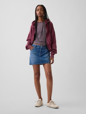 Gap Kadın Mavi Denim Mini Etek