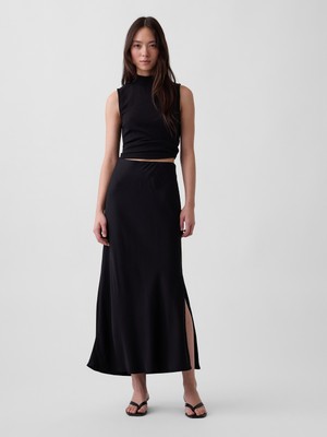 Gap Kadın Siyah Maxi Slip Etek