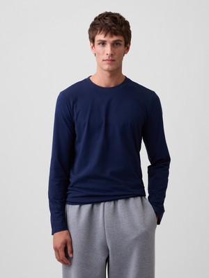 Gap Erkek Lacivert Uzun Kollu Everyday Soft T-Shirt