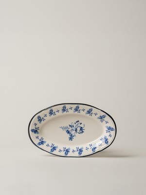 Minihol Delftware Porselen Oval Servis Tabağı (21 Cm)