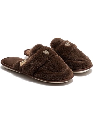 Twigy Mammy Peluş Kadın Ev Terliği Kahverengi 37/41