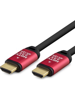 Skygo HDMI 2.0 Kablo 4K UHD Od 8.0 mm 15 M - Siyah Kırmızı HDX2039