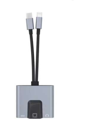 Skygo ZR815 Lightning Type-C 3 In 1 Ethernet Çevirici Aux