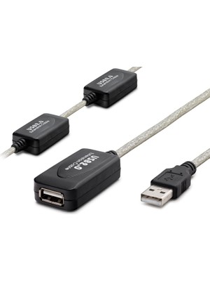 Skygo USB Uzatma Kablosu 25 M - Silver Siyah HDX7546