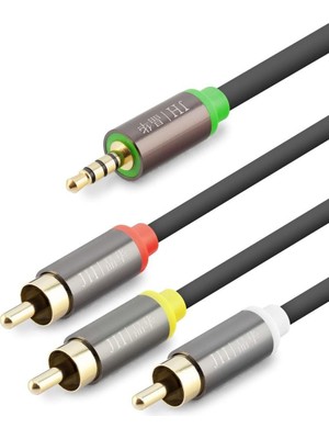 Skygo 3.5 mm To 3rca Kablo 2lıne Gold 1.5m Siyah HDX1064