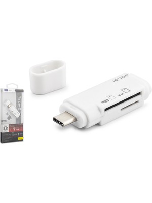 Skygo Type-C 3.2 Gen1 Kart Okuyucu Sd Microsd 5 Gbps Beyaz TC301
