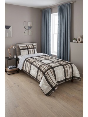 Merinos Comforter Tek Kişilik Yorgan Seti Kahve Çizgili