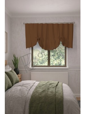 Olivia Home Store Blackout Büzgülü Perde Kahverengi Tasarım Büzgülü Tam Karartma Işık Geçirmez Ölçüye Özel