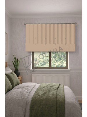 Olivia Home Store Blackout Çıtçıtlı Perde Vizon Katlanabilir Tam Karartma Işık Geçirmez Ölçüye Özel