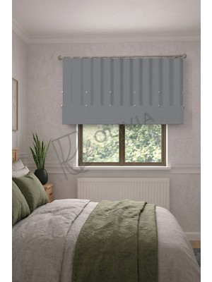 Olivia Home Store Blackout Çıtçıtlı Perde Gri Katlanabilir Tam Karartma Işık Geçirmez Oda Için Ölçüye Özel