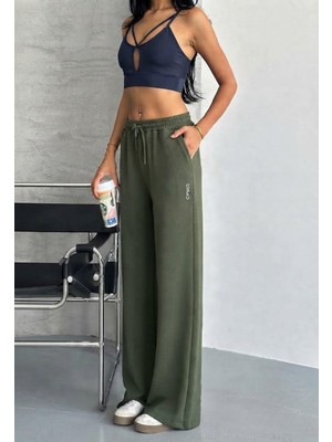 Moda Rüyası Kadın Oysho Beli Lastikli Bağcıklı Geniş Paça Rahat Kesim Günlük Eşofman Altı