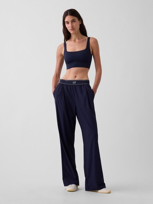 Gap Kadın Lacivert Gapfit Pileli Easy Logo Pantolon