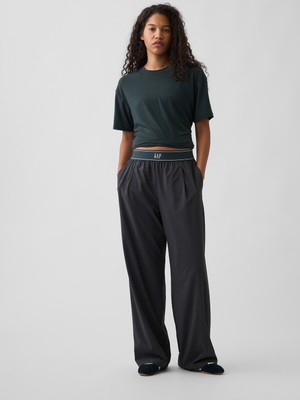 Gap Kadın Gri Gapfit Pileli Easy Logo Pantolon
