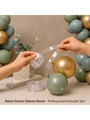Bakgelal 5 Metre Plastik Balon Zinciri Aparatı 5li Set- Şeffaf Balon Şeridi ve Balon Kemeri Hazırlama