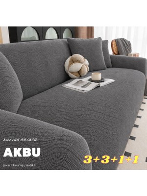 Akbu Jakarlı Kanepe Örtüsü | Çekyat Örtüsü | Lastikli Koltuk Örtüsü | Koltuk Kılıfı 3311