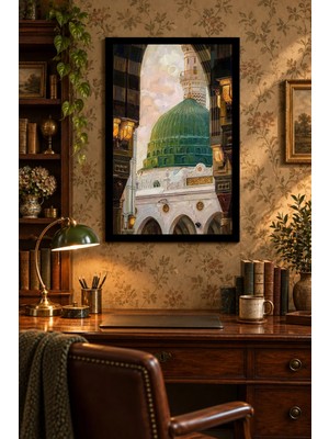 Soprano Yeşil Kubbeli Tarihi Yapı, Dekoratif Mdf Tablo, Çerçeve Görünümlü Ahşap Poster