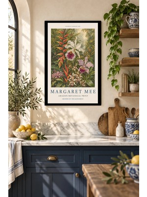 Soprano Tropik Botanik Afişi, Dekoratif Mdf Tablo, Çerçeve Görünümlü Ahşap Poster