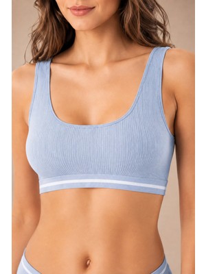 QKK Kadın Pedli Pamuklu Kaşkorse Bralet Külot Iç Çamaşırı Takımı