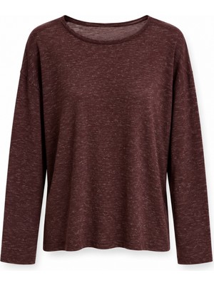 5in1Canpolat Mürdüm Kendinden Dokulu Oversize Bluz 27377