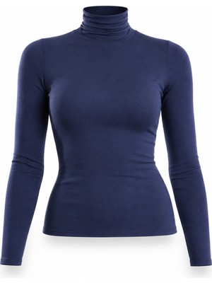 5in1Canpolat Lacivert Balıkçı Yaka Bluz 25226
