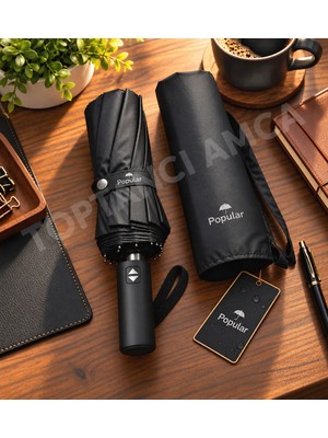 Toptancı Amca Popular Upf 50+Tam Otomatik Katlanabilir Şemsiye Rüzgara Dayanıklı  48 Telli Çelik Şaft 16 Panelli ve Kılıflı