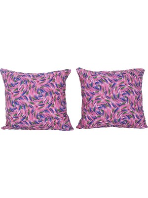 Pamuk Pembe El Yapımı Kırlent Kılıfı 2 Parça Set 50 x 50 cm