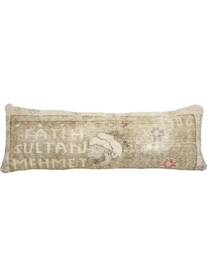 Yün Kahverengi El Yapımı Kırlent Kılıfı 27 x 80 cm