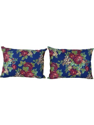 Pamuk Çok Renkli El Yapımı Kırlent Kılıfı 2 Parça Set 40 x 57 cm
