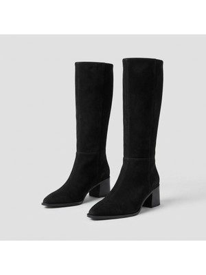 Kindep (Park Moda) Fermuarlı Kadın Çizme Siyah