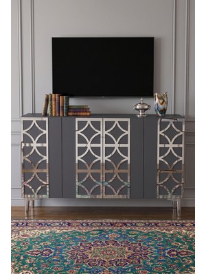 Yumedi Design KA1237 - Plovdiv Konsol, Tv Sehpası, Çok Amaçlı Dolap ve Kahve Köşesi 120CM