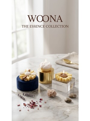 Woona Doğal Soya Wax 3'lü Ay Çiçeği & Papatya & Şakayık Tasarımlı Dekoratif Soya Mum Seti - Amber Kokulu, Vegan Soya Wax El Yapımı Doğal Soya Wax Premium Kokulu Mum Seti