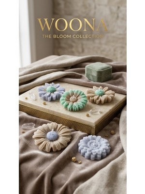 Woona Doğal Soya Wax 5'li Papatya & Yıldız Çiçeği Tasarımlı Vegan, Amber Kokulu Dekoratif Soya Wax El Yapımı Doğal Soya Wax Premium Kokulu Mum Seti