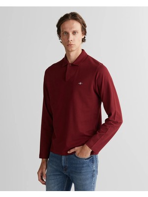 Gant Erkek Bordo Slim Fit V Yaka Polo