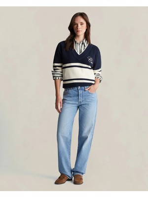 Gant Women's Blue Straight Fit Pants