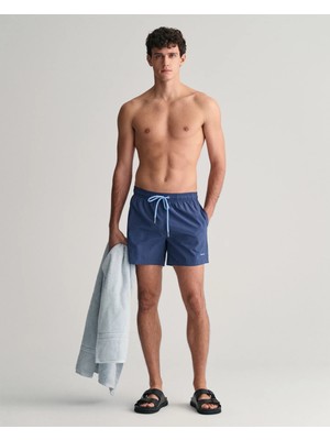 Gant Erkek Mavi Regular Fit Logolu Deniz Şortu