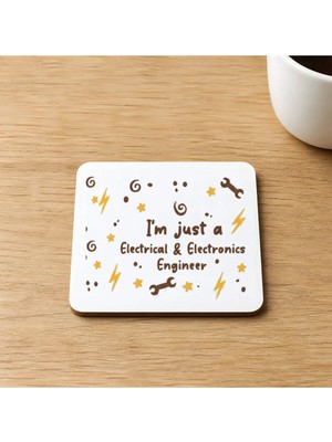 Mor Mürekkep Sad Üzgün Hamster Elektronik Mühendisi Baskılı 9x9 cm Kare Mdf Bardak Altlığı - Hediye