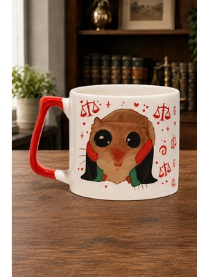 Mor Mürekkep Sad Üzgün Hamster Meslek Avukat Baskılı Kırmızı Kulplu Prime Kupa - Avukata Hediye Bardak Fincan Mug