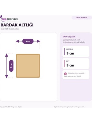 Mor Mürekkep Benim Kocam Kargoyla Mı Teslim Edilecek Baskılı 9x9 cm Kare Mdf Bardak Altlığı - Sevgiliye Hediye