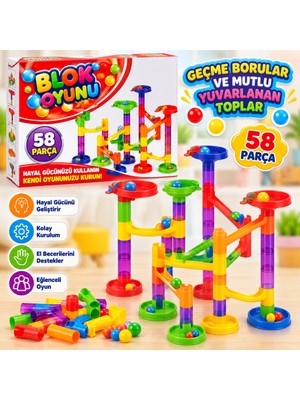 8009 Blok Oyunu 58 Parça Eğitici Oyuncak Borular