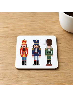 Mor Mürekkep Kurşun Asker Tam Tur Baskılı 9x9 cm Kare Mdf Bardak Altlığı - Askere Hediye Ahşap