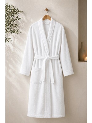 Tabea Home Rituals Serisi Pamuklu Kimono Bornoz Beyaz
